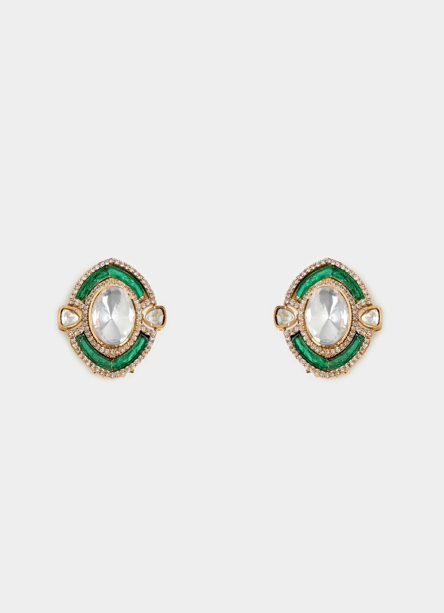 Vivinia by Vidhi Mehra Kundan Green And White Choker Necklace SetFabilicious Fashion