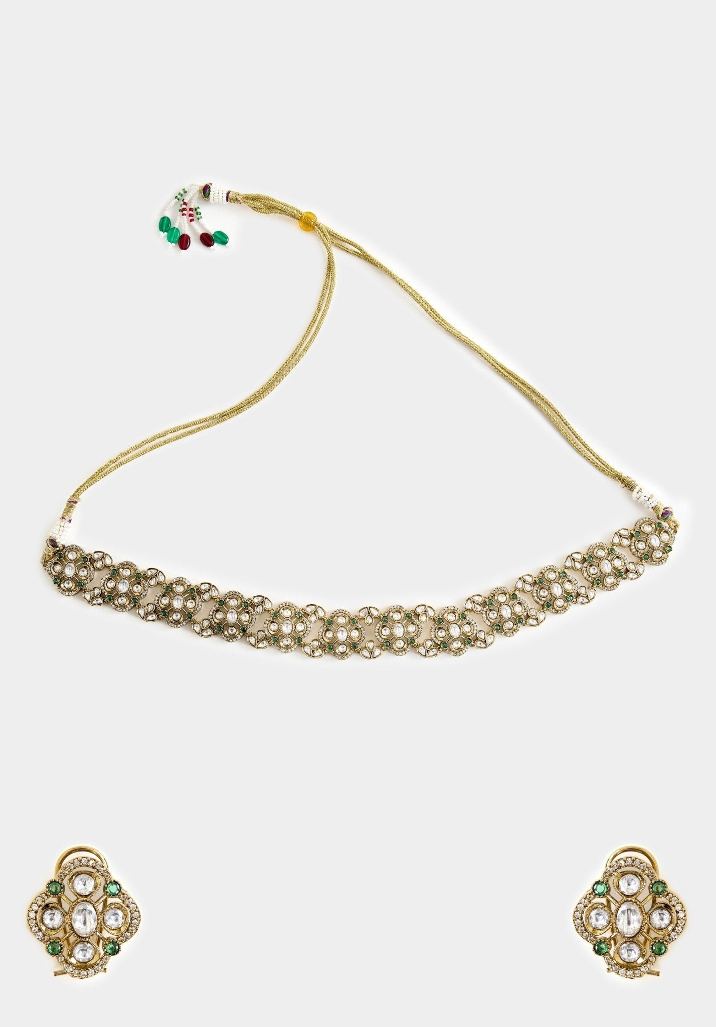 Vivinia by Vidhi Mehra Kundan Polki Floral Choker NecklaceFabilicious Fashion