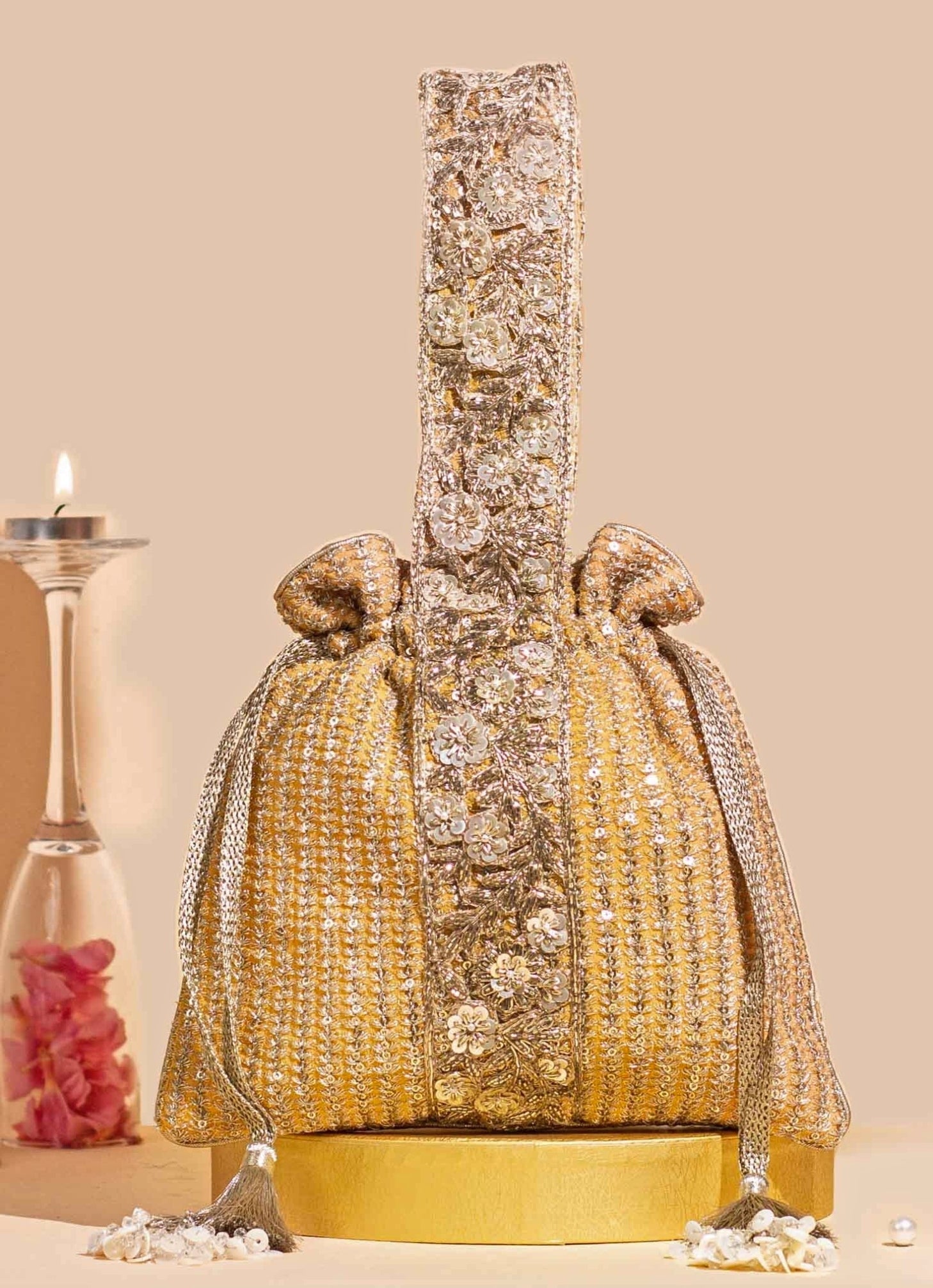 Light Orange Embellished Potli