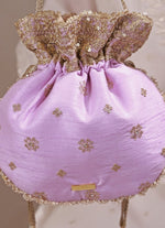 Amyra Lilac Embroidered Silk PotliShop Jashn