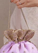 Amyra Lilac Embroidered Silk PotliShop Jashn