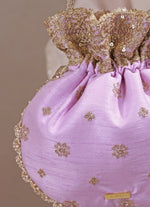 Amyra Lilac Embroidered Silk PotliShop Jashn