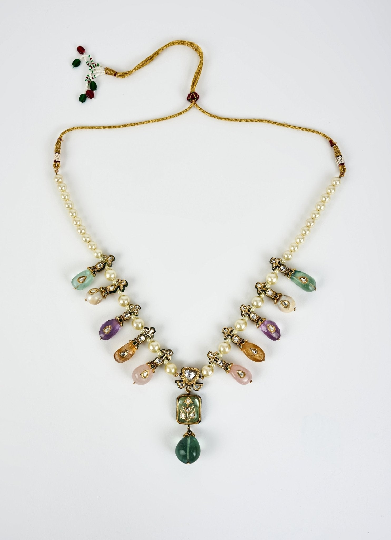 Vivinia by Vidhi Mehra Multi Beaded Contemporary Short Necklace SetFabilicious Fashion