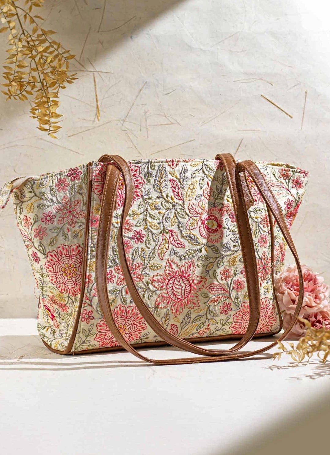 Multi Color Woven Tote Bag
