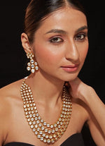 Vivinia by Vidhi Mehra Multi Layered Gold Plated Kundan Necklace SetFabilicious Fashion