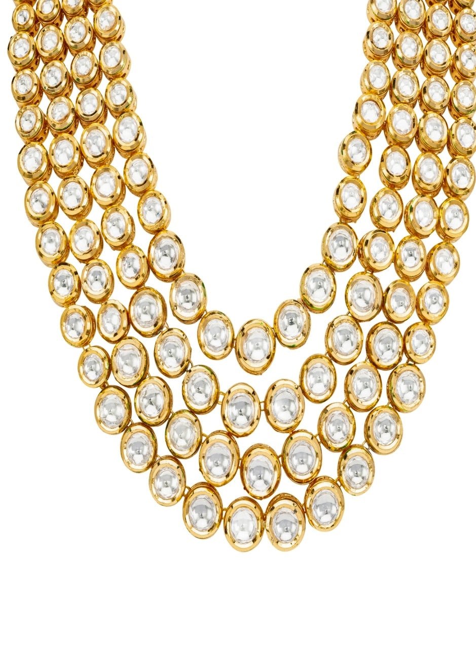 Vivinia by Vidhi Mehra Multi Layered Gold Plated Kundan Necklace SetFabilicious Fashion