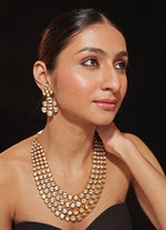 Vivinia by Vidhi Mehra Multi Layered Gold Plated Kundan Necklace SetFabilicious Fashion