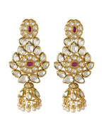 Vivinia by Vidhi Mehra Multi Layered Gold Plated Red Stone Long Necklace SetFabilicious Fashion