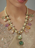 Vivinia by Vidhi Mehra Multi Pastel Beaded Pearl Short NecklaceFabilicious Fashion