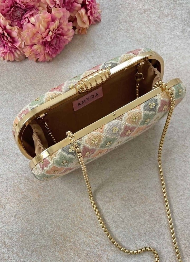 Multicolor Embroidered Clutch