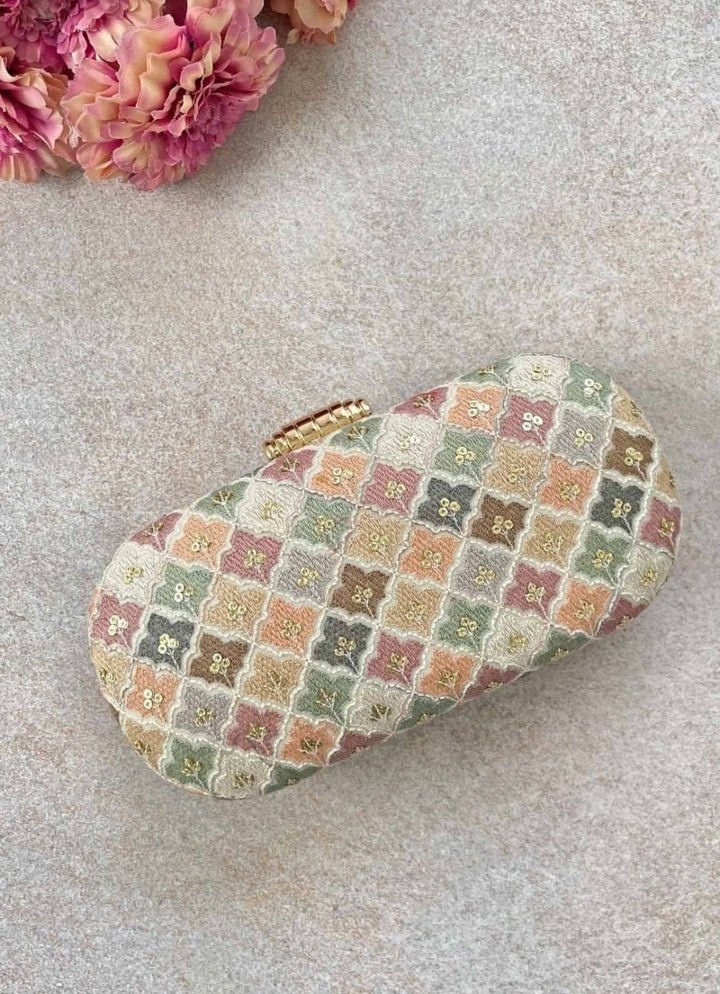Multicolor Embroidered Clutch
