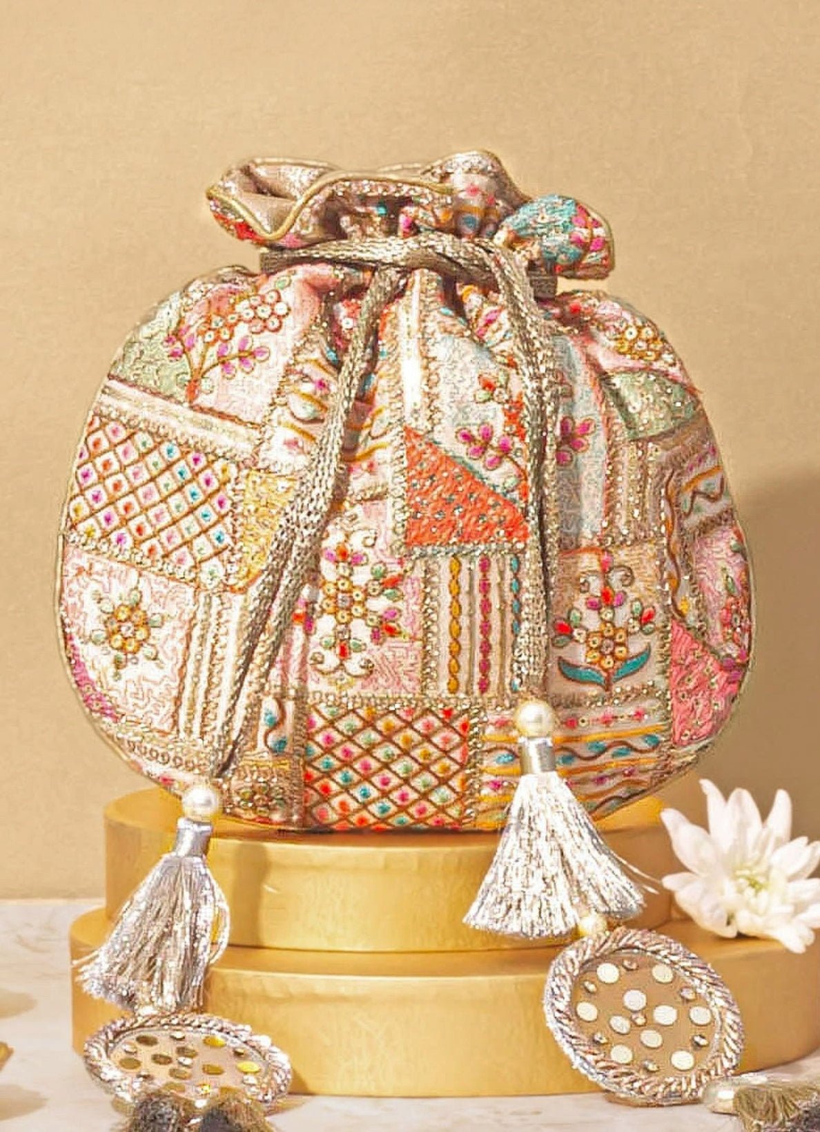 Multicolor Embroidered Potli