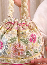 Amyra Multicolor Floral Embroidered Silk Bucket BagShop Jashn