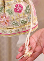 Amyra Multicolor Floral Embroidered Silk Bucket BagShop Jashn