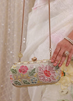 Amyra Multicolor Floral Embroidered Silk Capsule ClutchShop Jashn