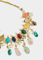 Vivinia by Vidhi Mehra Multicolor Gemstone Choker Necklace SetFabilicious Fashion