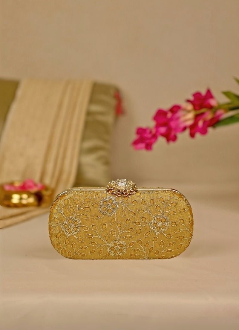 Amyra Mustard Yellow Tissue ClutchShop Jashn