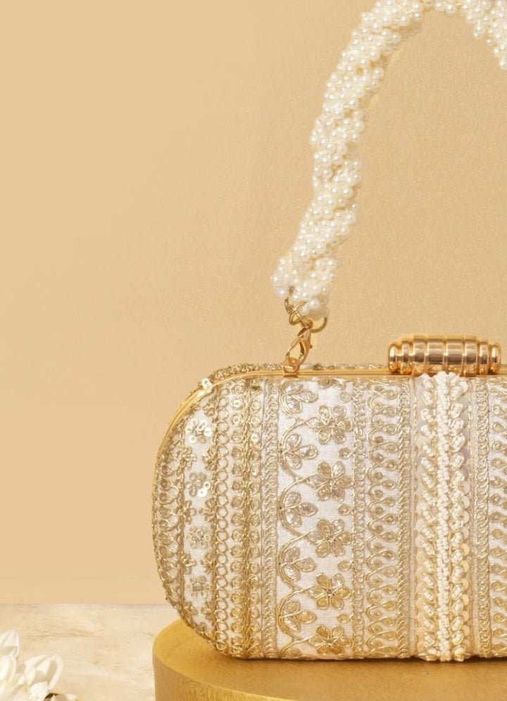 Off-White Embellished Clutch