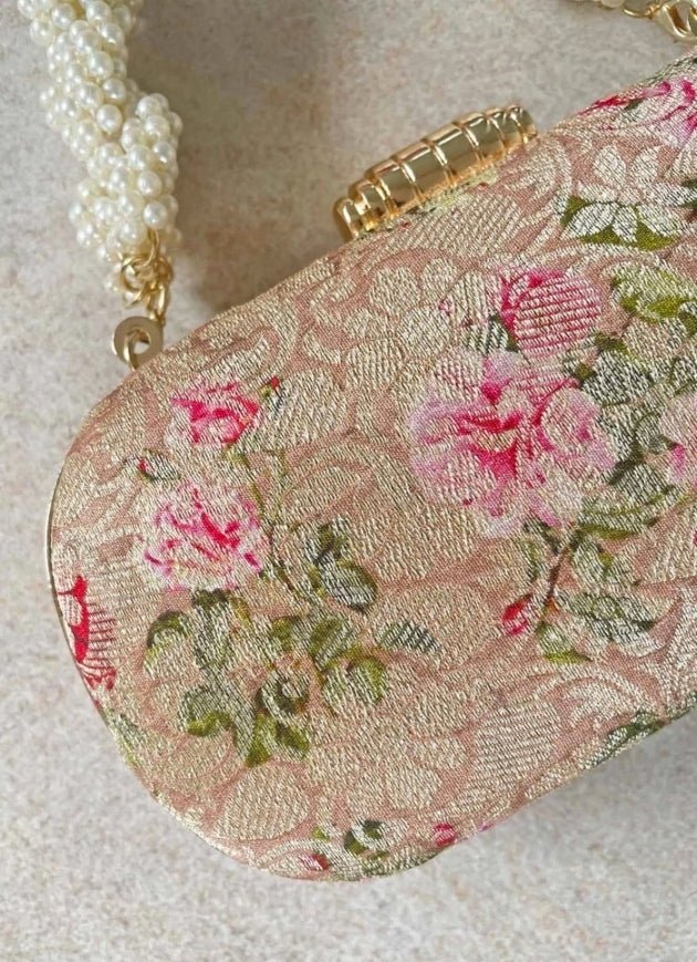 Old Rose Brocade Clutch