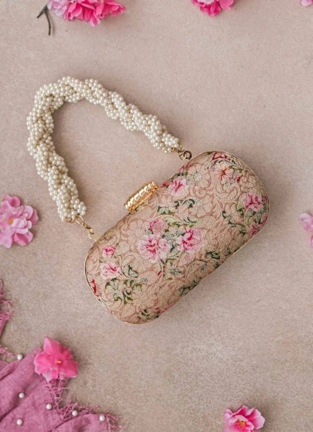 Old Rose Brocade Clutch