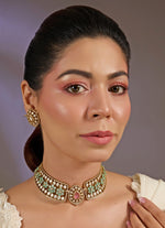 Vivinia by Vidhi Mehra Pastel Green Stones Kundan Choker Necklace SetFabilicious Fashion