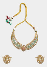 Vivinia by Vidhi Mehra Pastel Green Stones Kundan Choker Necklace SetFabilicious Fashion