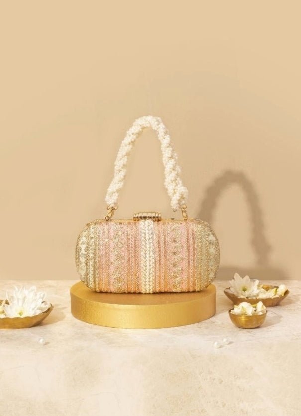Pastel Pink Embellished Clutch