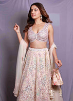 Amyra Peach Sequins Embroidered Soft Net PotliShop Jashn