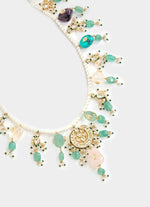 Vivinia by Vidhi Mehra Pearl And Green Layered Statement Necklace SetFabilicious Fashion
