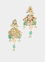 Vivinia by Vidhi Mehra Pearl And Green Layered Statement Necklace SetFabilicious Fashion
