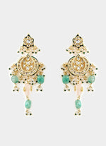 Vivinia by Vidhi Mehra Pearl And Green Layered Statement Necklace SetFabilicious Fashion