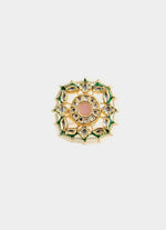 Vivinia by Vidhi Mehra Pearl And Kundan Green Statement RingFabilicious Fashion