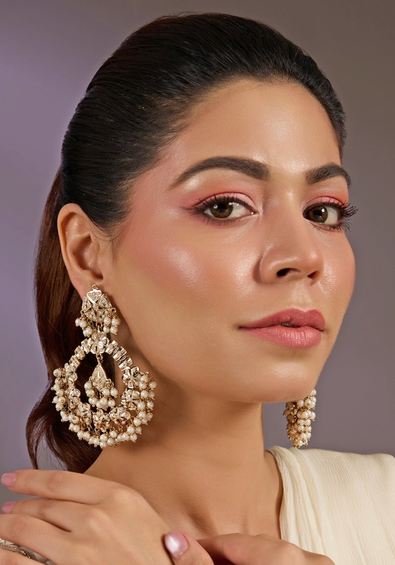 Vivinia by Vidhi Mehra Pearl Cluster Statement EarringsFabilicious Fashion