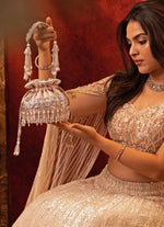 Amyra Pink Embroidered Silk Organza PotliShop Jashn