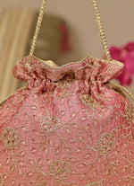 Amyra Pink Embroidered Tissue PotliShop Jashn