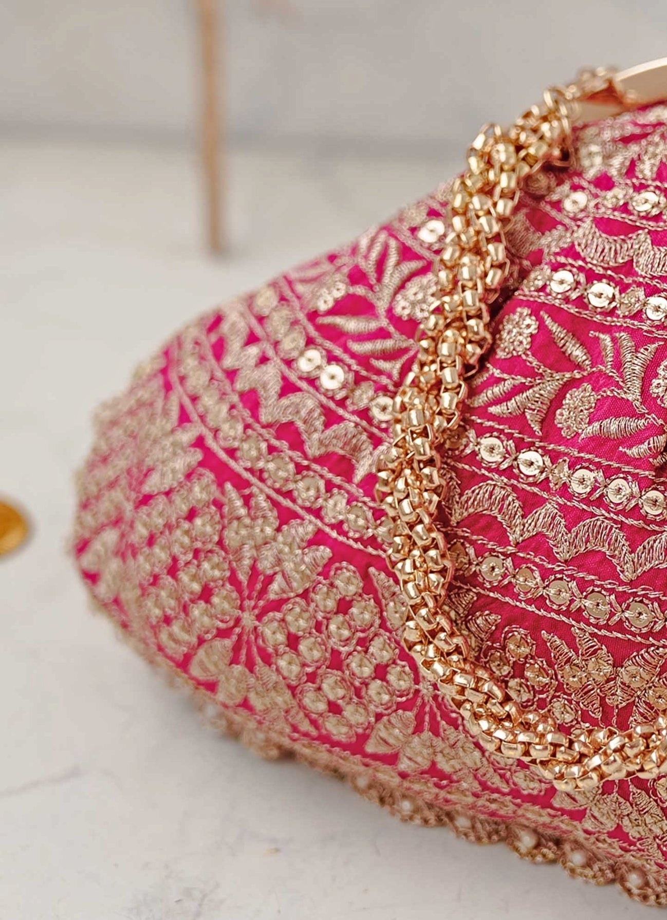 Pink Embroidered Vintage Purse