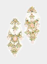 Vivinia by Vidhi Mehra Pink Kundan And Pearl Gold Plated Statement EarringsFabilicious Fashion