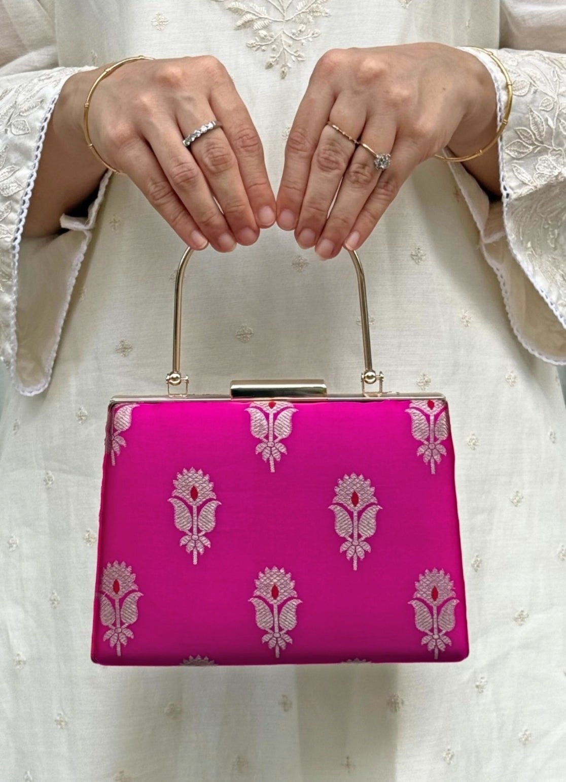 Pink Silk Clutch