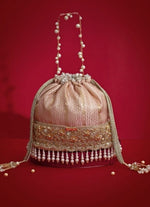 Amyra Pink Silk Organza Bucket BagShop Jashn
