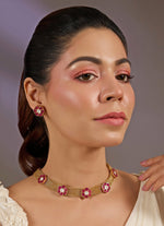Vivinia by Vidhi Mehra Pink Stone Choker Necklace SetFabilicious Fashion