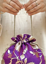 Amyra Purple Banarasi Silk PotliShop Jashn