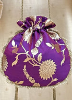 Amyra Purple Banarasi Silk PotliShop Jashn