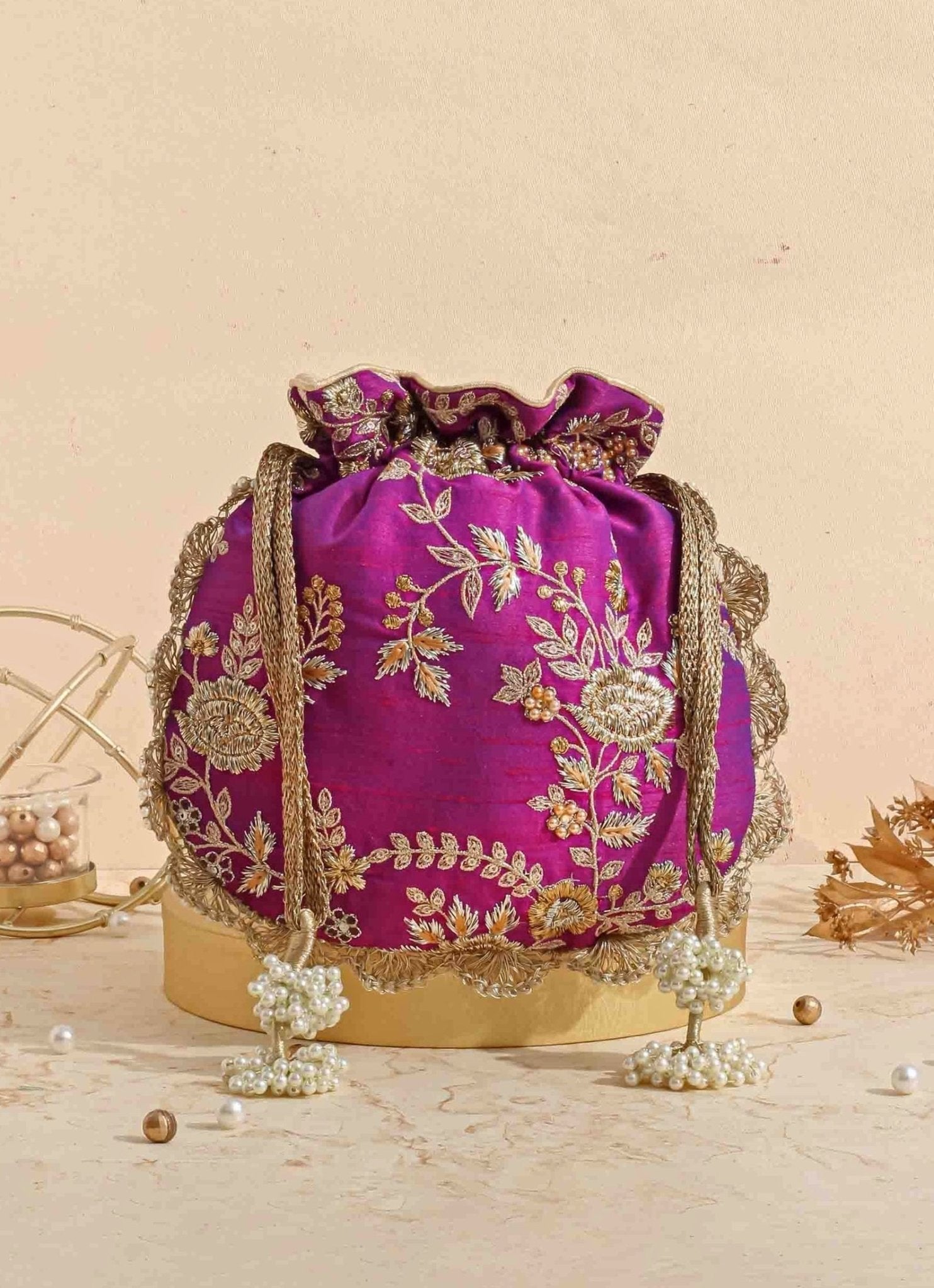 Purple Embellished Potli