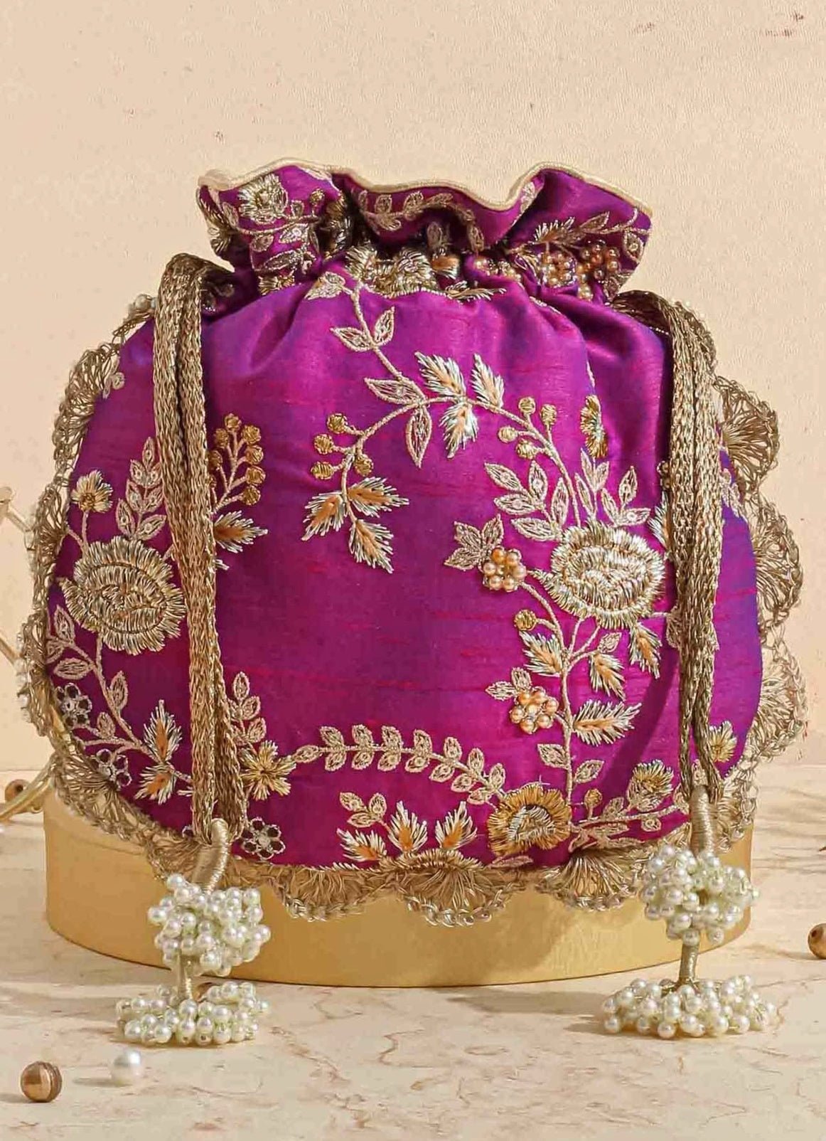 Purple Embellished Potli