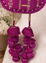Amyra Purple Embroidered Silk Pleated PotliShop Jashn