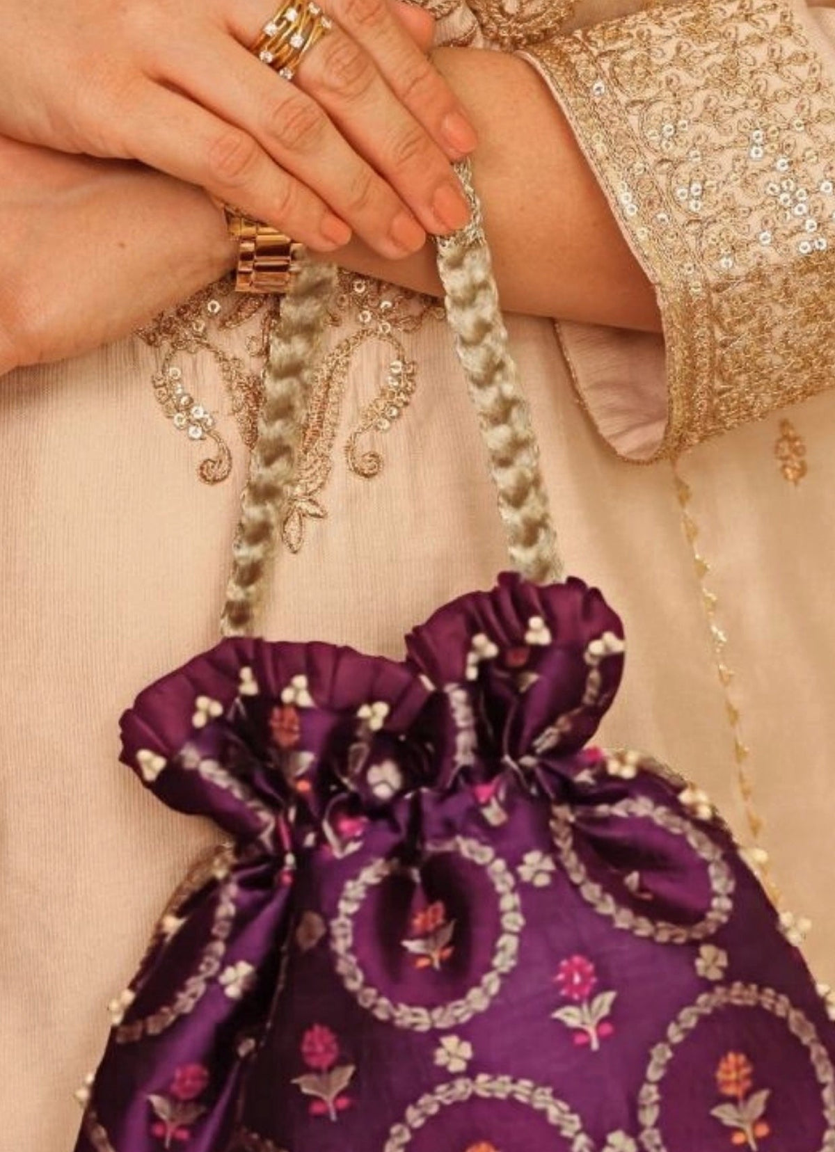Amyra Purple Jamal Silk PotliShop Jashn