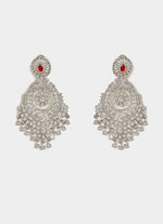 Vivinia by Vidhi Mehra Red Onyx And Cubic Zircon Chandelier EarringsFabilicious Fashion