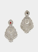 Vivinia by Vidhi Mehra Red Onyx And Cubic Zircon Chandelier EarringsFabilicious Fashion