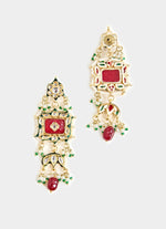 Vivinia by Vidhi Mehra Red Stone And Pearls Gold Tone Choker Necklace SetFabilicious Fashion
