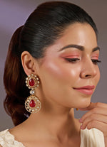 Vivinia by Vidhi Mehra Ruby Red Statement Drop EarringsFabilicious Fashion